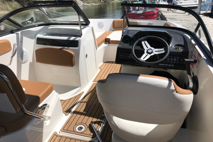 a motorcycle that is sitting on a table